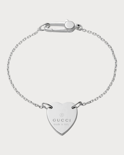 GUCCI Trademark Bracelet with Heart Pendant | 古驰 手链 (银色) - LONDONKELLY 英国名牌代购