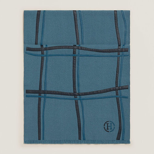 HERMES Carreaux Ondes scarf | 愛馬仕 男仕頸鏈 (藍色) - LondonKelly 英國名牌代購