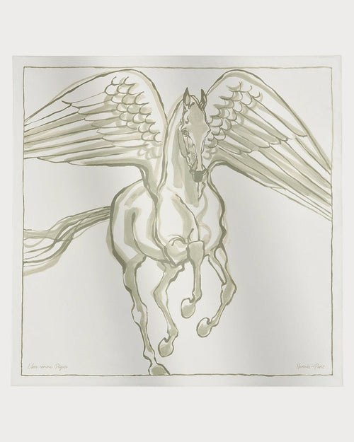 HERMES Libre Comme Pegase Scarf 90 | 爱马仕 丝巾 (白色) - LONDONKELLY 英国名牌代购