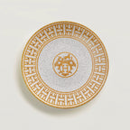 HERMES Mosaique au 24 gold dessert plate | 爱马仕 甜品碟 (金色) - LondonKelly 英国名牌代购