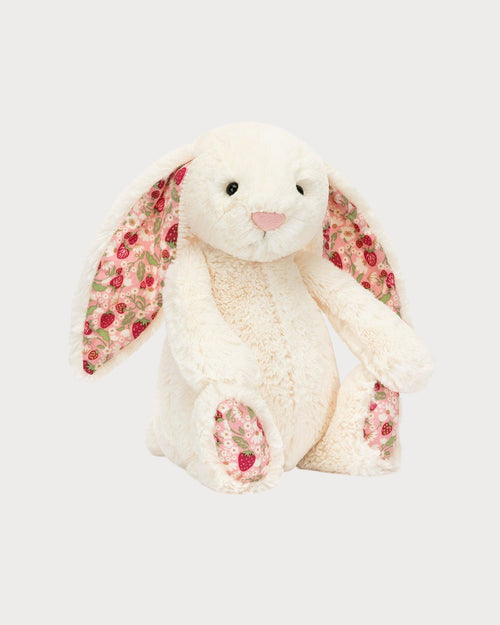 JELLYCAT Blossom Cream Bunny 'Berry' | 花朵奶油兔子“浆果” (白色) - LondonKelly 英国名牌代购