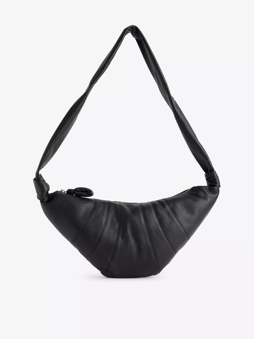 LEMAIRE Men's Croissant Medium Leather Cross - Body Bag | 男仕牛角包手袋 (黑色) - LondonKelly 英國名牌代購