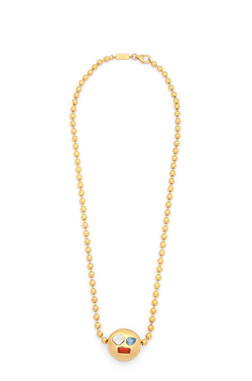 LOEWE Anagram Pebble Necklace in Sterling Silver and Crystals | 罗意威 颈链 (多色) - LondonKelly 英国名牌代购