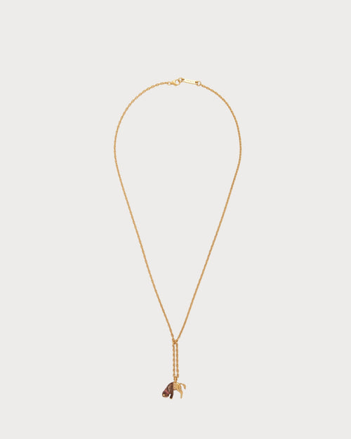 LOEWE Dangling Monkey Necklace in Sterling Silver Enamel and Crystals | 羅意威 頸鏈 (金色) - LondonKelly 英國名牌代購