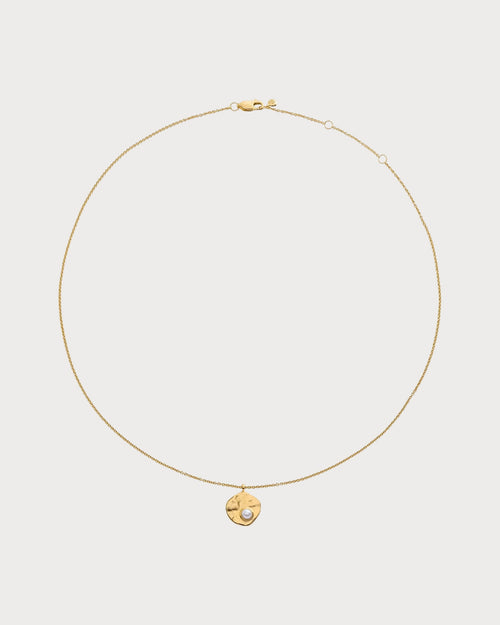 MONICA VINADER Capri 18ct Yellow Gold Vermeil and Pearl Disc Necklace | 頸鏈 (金色) - LondonKelly 英國名牌代購