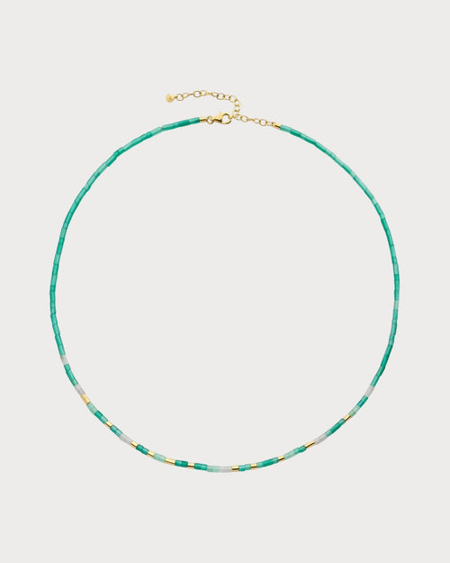 MONICA VINADER Delphi Gemstone 18ct Yellow Gold Vermeil And Green Onyx Beaded Necklace | 頸鏈 (綠色) - LondonKelly 英國名牌代購