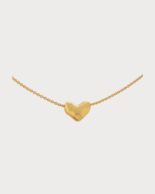 MONICA VINADER Heart - Charm 18ct Yellow Gold - Plated Vermeil Sterling - Silver Pendant Necklace | 愛心頸鏈 (金色) - LondonKelly 英國名牌代購
