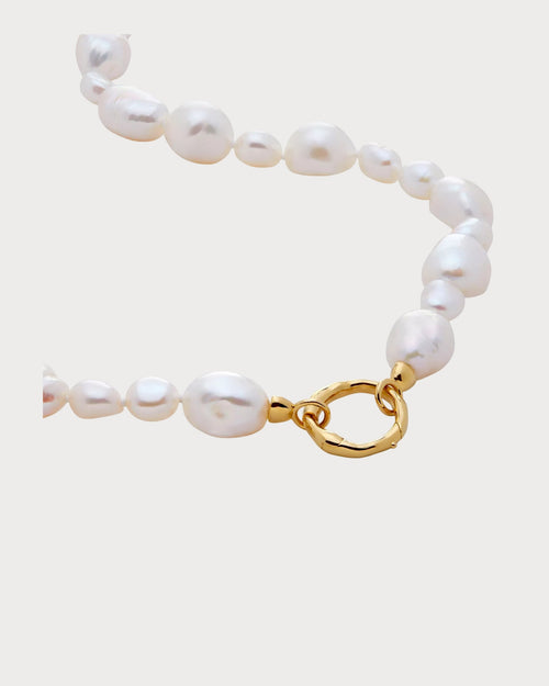 MONICA VINADER Nura Supersized - Pearl 18ct Gold - Plated Vermeil Sterling - Silver Necklace | 珍珠頸鏈 (金色) - LondonKelly 英國名牌代購