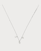 PERSEE White Gold and Diamond 3 - Stone Danae Necklace | 白金鑽石3顆石達娜伊項鍊 (白金) - LondonKelly 英國名牌代購