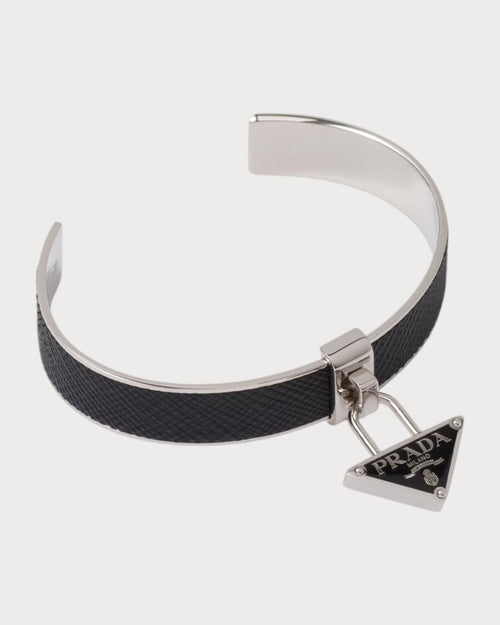 PRADA 1IB375 Metal and Saffiano Leather Bracelet | 普拉达 手镯 (多色) - LONDONKELLY 英国名牌代购