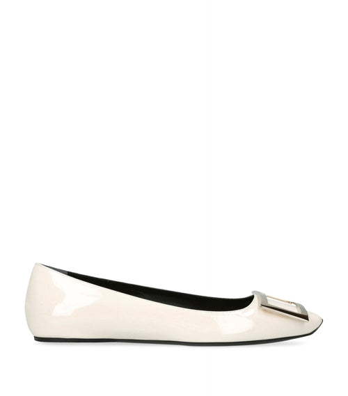 ROGER VIVIER Patent Trompette Ballerinas | RV 平底鞋 (白色亮皮) - LondonKelly 英國名牌代購