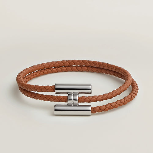 HERMES Tournis Tresse Bracelet | 愛馬仕 男仕手帶 (Gold)