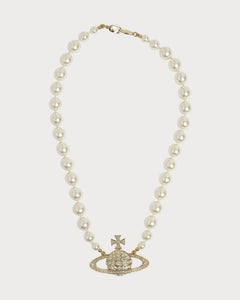 VIVIENNE WESTWOOD Bas Relief Silver - Tone Brass, Pearl and Swarovski Crystal Necklace | 西太后 珍珠頸鏈 (多色) - LondonKelly 英國名牌代購