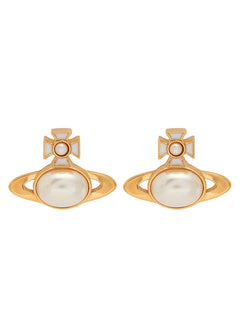 VIVIENNE WESTWOOD Gaby Orb Faux Pearl - Embellished Stud Earrings Silver | 西太后 耳環 (多色) - LondonKelly 英國名牌代購
