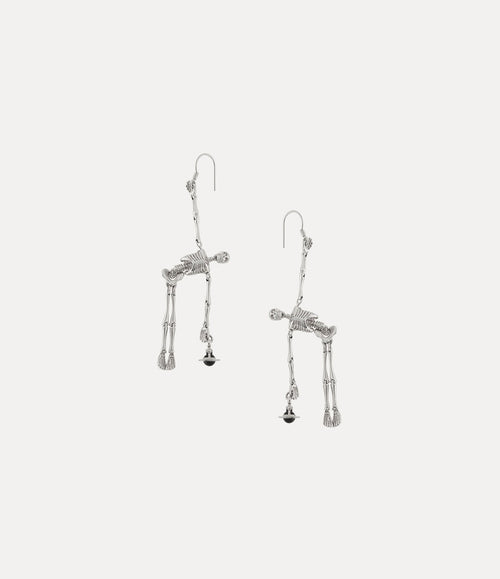 VIVIENNE WESTWOOD Skeleton Earrings | 西太后 耳環 (銀色) - LondonKelly 英國名牌代購