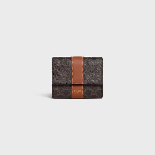 CELINE Triomphe Canvas Small Trifold Wallet | 賽琳 銀包 (Tan)