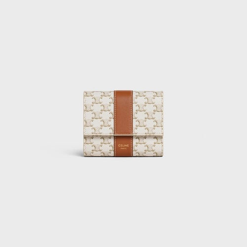 CELINE Triomphe Canvas Small Trifold Wallet | 賽琳 銀包 (White)