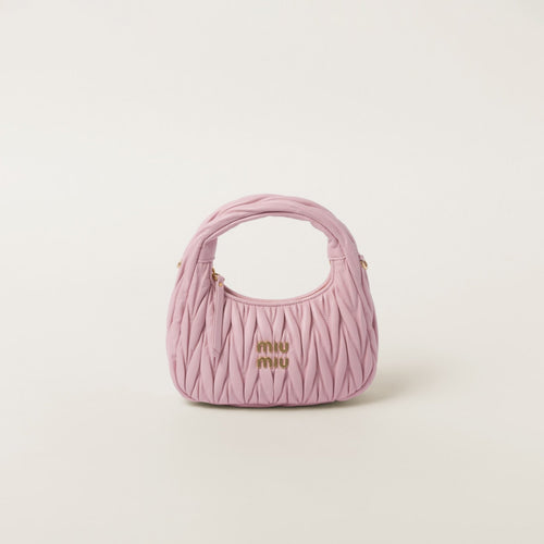 MIU MIU Wander Matelasse Nappa Leather Hobo Bag | 繆繆 腋下袋 (Pink)