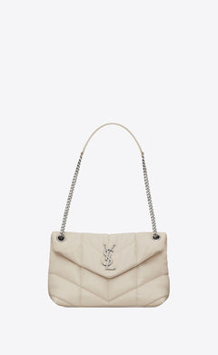 YSL Saint Laurent Puffer Small Chain Bag (White) | 聖羅蘭 手袋 | 5774761EL001000