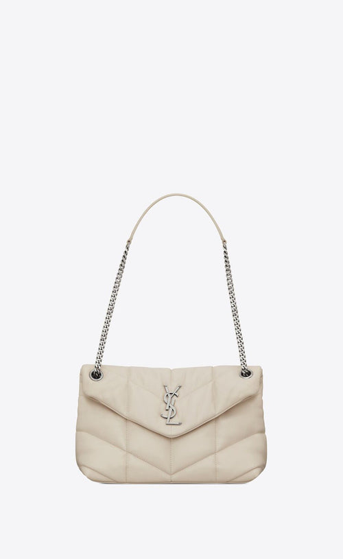 YSL Saint Laurent Puffer Small Chain Bag (White) | 聖羅蘭 手袋 | 5774761EL001000