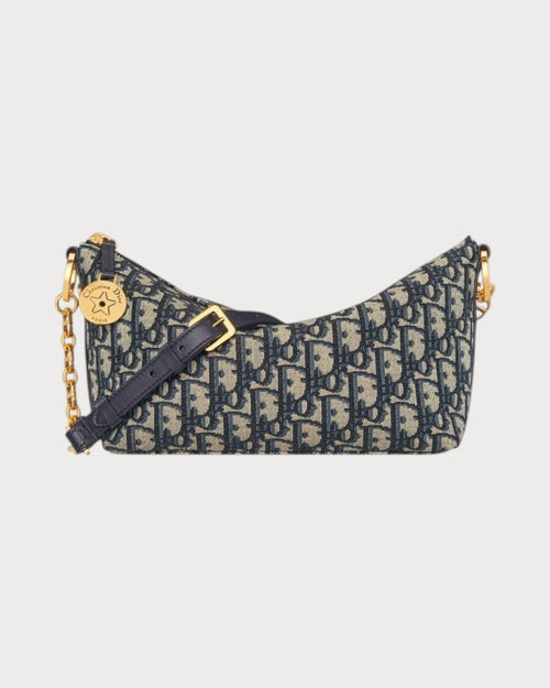 CHRISTIAN DIOR Diorstar Hobo Bag with Chain Oblique | 迪奥手袋(蓝色老花)