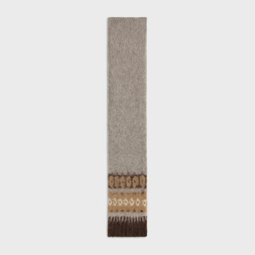 CELINE Scarf in brushed fair isle alpaca wool | 賽琳 頸巾 (米色)