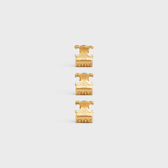 CELINE Triomphe Set of 3 Mini Triomphe Claws | 賽琳 髮夾 (金色)