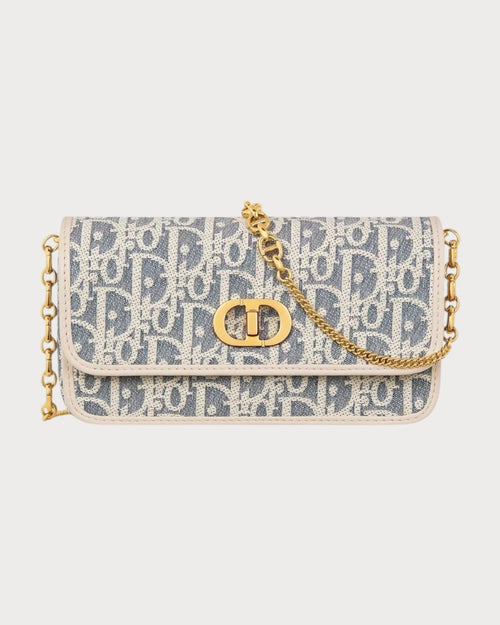 CHRISTIAN DIOR Small Miss Caro Pouch with Chain | Dior Handbag (Blue)