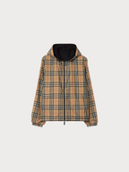 BURBERRY (M) Reversible Check Newport Hooded Jacket(Black)