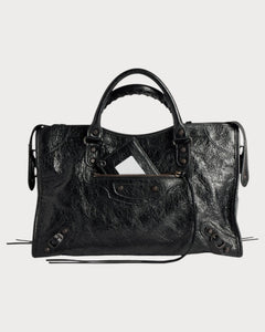 BALENCIAGA Women's Le City Bag in Black Lambskin(Medium/Black)