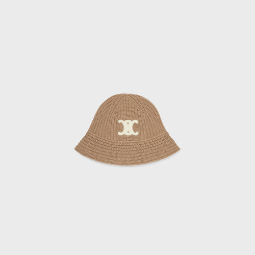 CELINE Triomphe Cloche Beanie | Celine cold hat (grey)