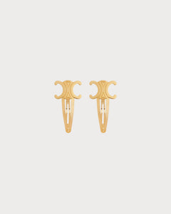 CELINE Set of 2 Snap Hair Clip Brass(2 Colors)