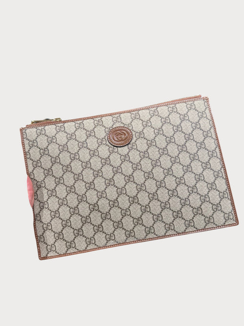 GUCCI GG Supreme Pouch | 古馳 手袋 (啡色)