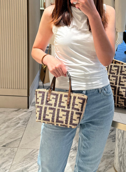FENDI Roll Mini Raffia Brown | 芬迪 草編袋 (啡色)