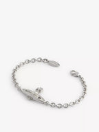 VIVIENNE WESTWOOD Mini Bas Relief Brass and Swarovski Crystal Chain Bracelet | 西太后手链(银色) 