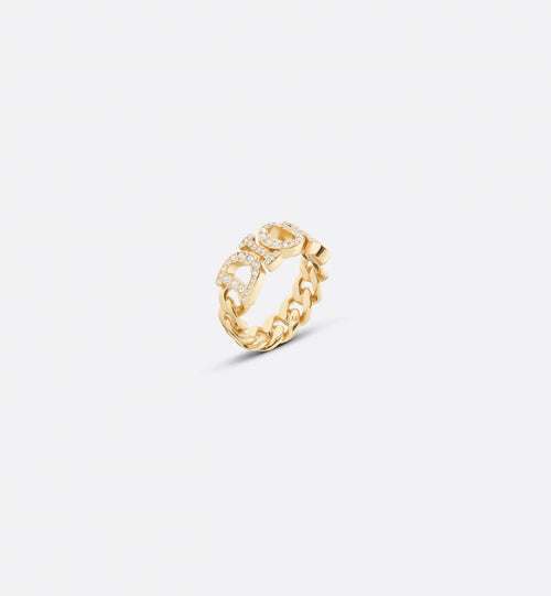 CHRISTIAN DIOR Dio(r)evolution Ring Gold-Finish Metal and White Crystals | 迪奥戒指(金色) 