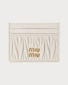 MIU MIU Matelasse Nappa Leather Card Holder | 繆繆 卡套 (White)