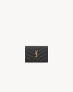 YSL SAINT LAURENT Cassandre Matelasse Flap Card Case In Grain Leather | 聖羅蘭 銀包 (多色)