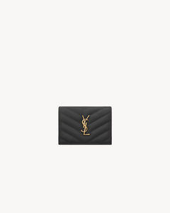 YSL SAINT LAURENT Cassandre Matelasse Flap Card Case In Grain Leather | 聖羅蘭 銀包 (多色)