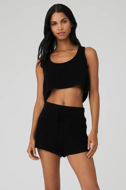 ALO YOGA Cashmere Plush Waffle Cropped Tank | 羊絨絨毛格紋短版背心 (多色) - LondonKelly 英國名牌代購