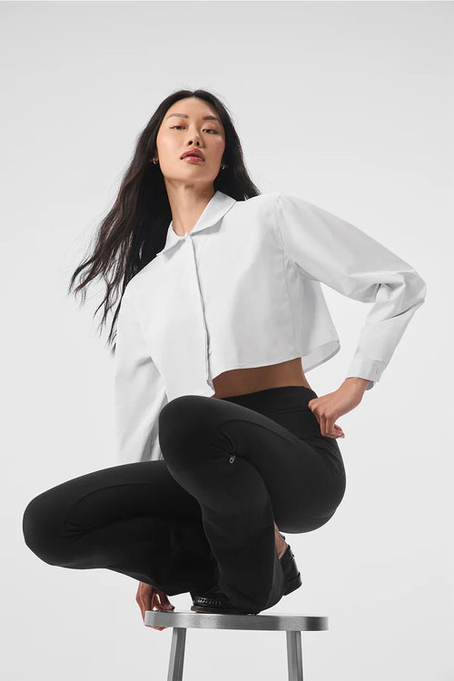 ALO YOGA Cropped Take Me Out Button Up Black | 阿洛短版黑色襯衫 (多色) - LondonKelly 英國名牌代購