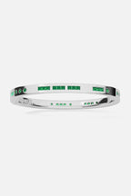 APM MONACO AB4604KG Green Bonheur Morse Code Bangle | 綠色摩斯密碼手鐲 (銀色) - LondonKelly 英國名牌代購