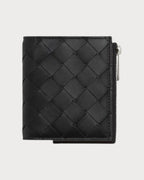 BOTTEGA VENETA Men's Intrecciato Bi - Fold Wallet With Zip | 葆蝶家 男仕銀包 (黑色) - LONDONKELLY 英國名牌代購