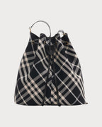 BURBERRY Medium Check Bucket Bag Black | 博柏利 水桶袋 (中码/黑色) - LONDONKELLY 英国名牌代购