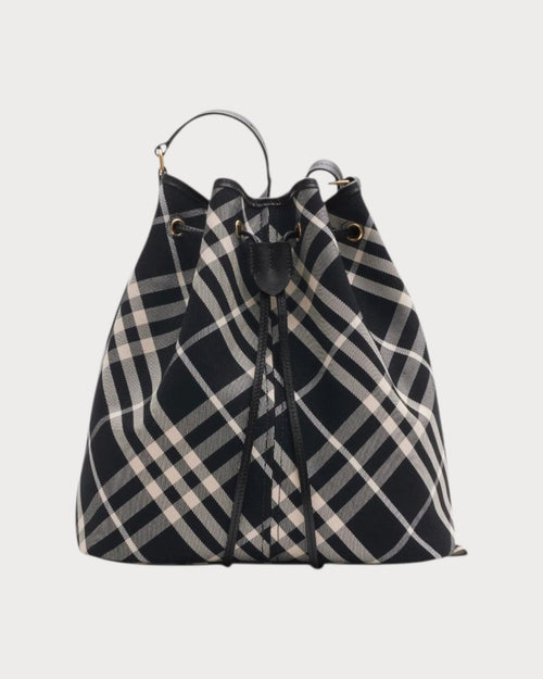 BURBERRY Medium Check Bucket Bag Black | 博柏利 水桶袋 (中码/黑色) - LONDONKELLY 英国名牌代购