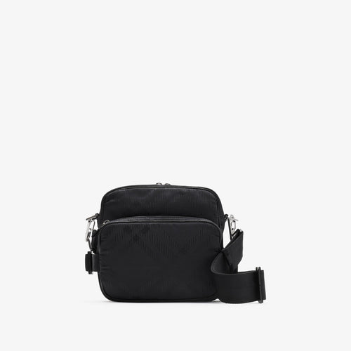 BURBERRY Men's Check Jacquard Pocket Crossbody Bag | 博柏利 男仕手袋 (黑色) - LondonKelly 英國名牌代購