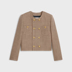 CELINE Chelsea Jacket in Double Houndstooth Wool | 賽琳 雙犬牙紋羊毛切爾西外套 - LondonKelly 英國名牌代購