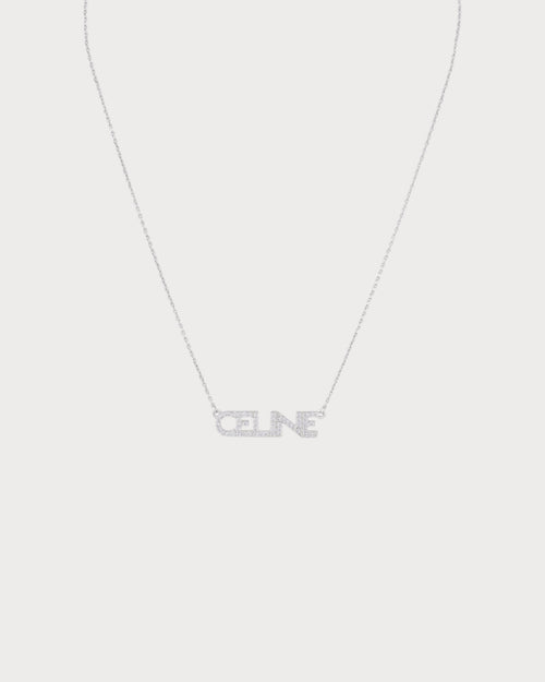 CELINE Monochroms Strass Necklace Brass(Silver) - LONDONKELLY 英國名牌代購