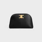 CELINE Pouch Triomphe In Shiny Calfskin | 賽琳 化妝袋 (黑色) - LondonKelly 英國名牌代購