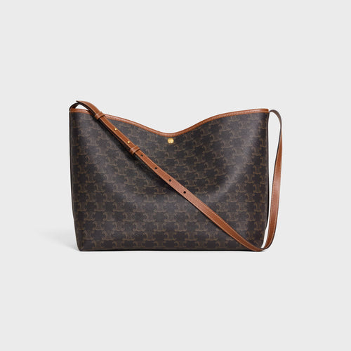 CELINE Soft Shopper Bag in Triomphe Canvas and Calfskin | 賽琳 手袋 (啡色) - LondonKelly 英國名牌代購